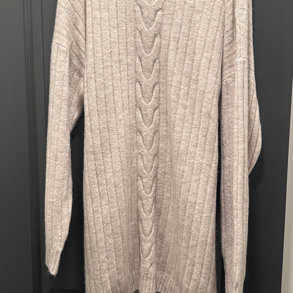 Cozy Beige Cable Knit Sweater